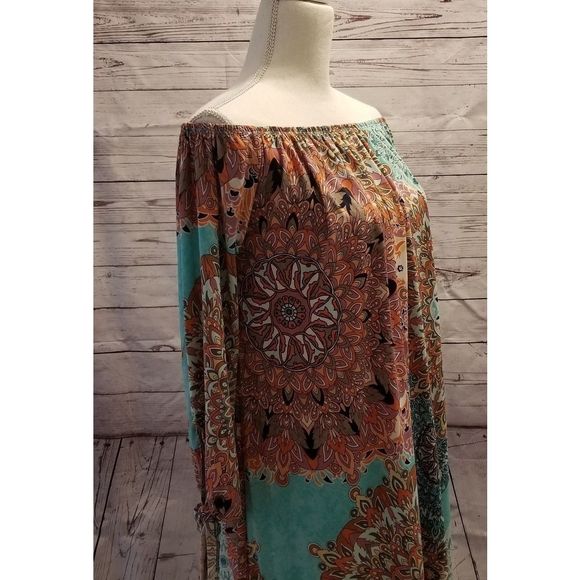 Off-Shoulder multi-color dress L - Picture 3 of 4